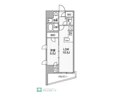 シーズンフラッツ大井町(1LDK/10階)の間取り写真