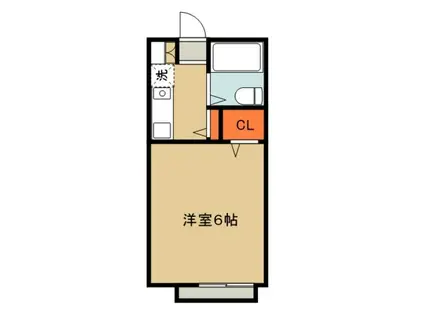 ブルックハイム(1K/1階)の間取り写真