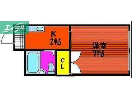 富田町共同ビル(1K/3階)の間取り写真
