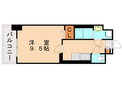 エヴァーグリーンQ(ワンルーム/3階)の間取り写真