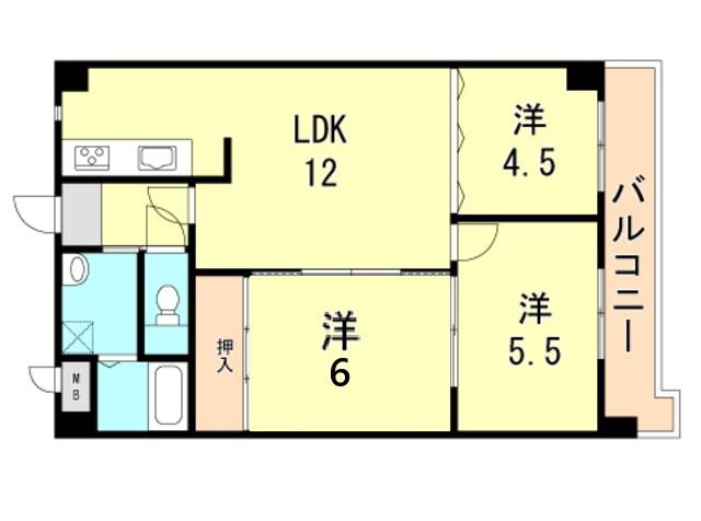 OCEAN(3LDK/5階)の間取り写真