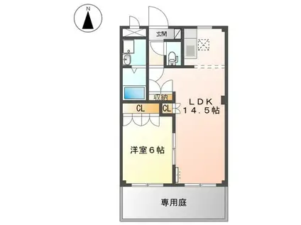 メゾンソレイユ(1LDK/1階)の間取り写真