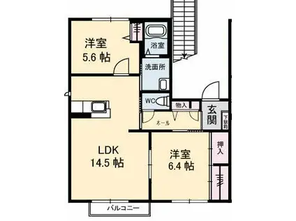 フォーレス高崎(2LDK/2階)の間取り写真