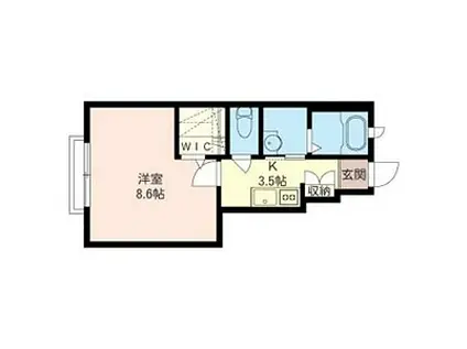 フォレストガーデン(1K/1階)の間取り写真