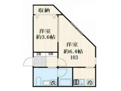 ALATO新宿御苑 アラト新宿御苑(2K/1階)の間取り写真