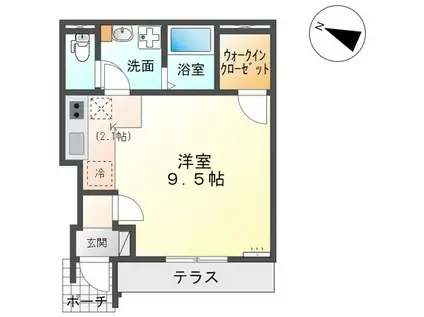 リバティハイム(1K/1階)の間取り写真