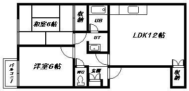 アルペジオ(2LDK/2階)の間取り写真