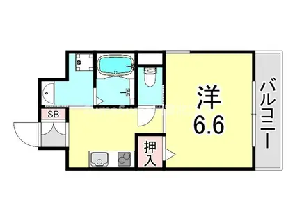 コモ西宮北口(1K/2階)の間取り写真