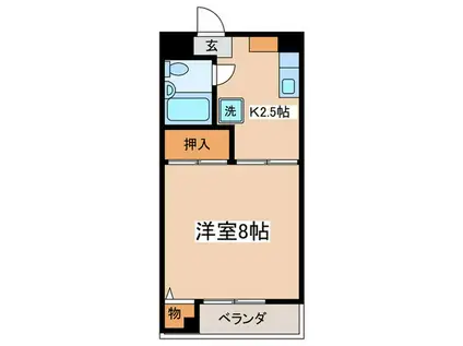 コーポナカネ(1K/3階)の間取り写真