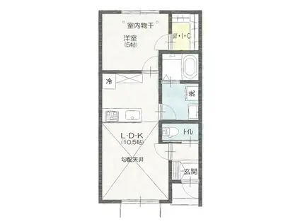 剣崎町集合工事(1LDK/1階)の間取り写真