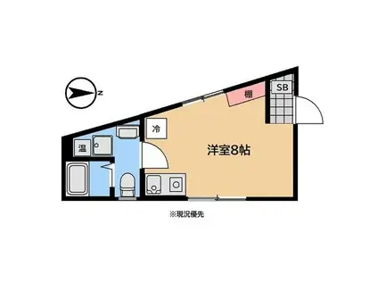 ザ・レジデンス武蔵小杉(ワンルーム/1階)の間取り写真