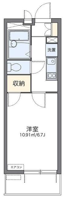レオパレスアズール新都心(1K/1階)の間取り写真