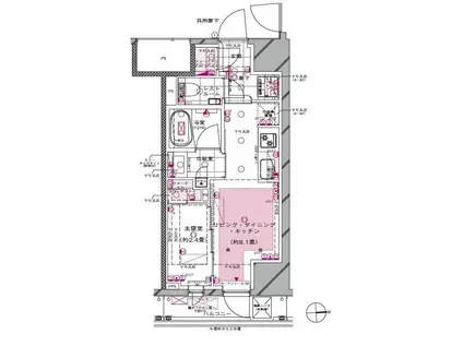 ピアース新宿三丁目(1LDK/4階)の間取り写真