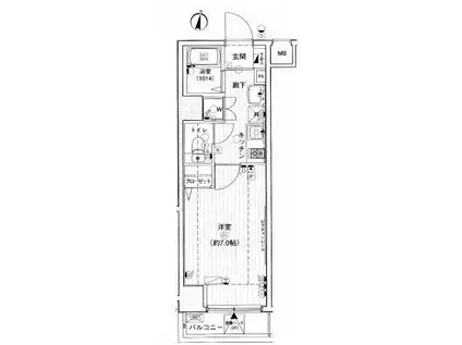 ラグジュアリーアパートメント本郷(1K/4階)の間取り写真