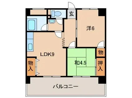 西村組マンション(2LDK/4階)の間取り写真