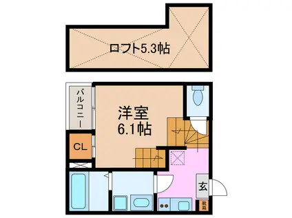 ハーモニーテラス平針III(1K/1階)の間取り写真