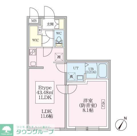 スカイラシクラス平和台(1LDK/1階)の間取り写真