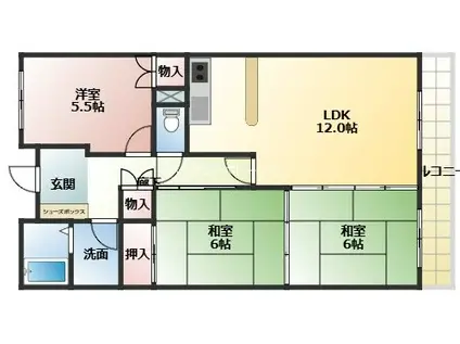 セントエルモス2(3LDK/2階)の間取り写真