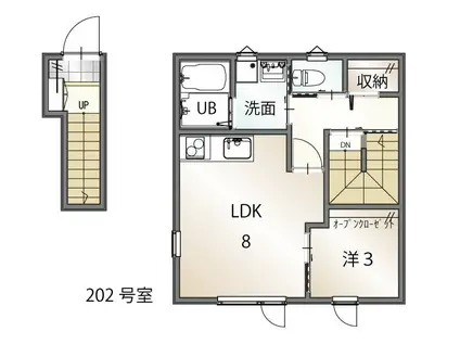 山猫荘(1LDK/2階)の間取り写真
