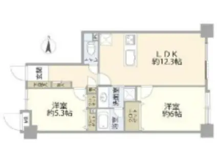 グリーンコーポ鶴川(2LDK/1階)の間取り写真