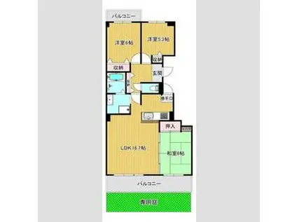リベラス21(3LDK/1階)の間取り写真