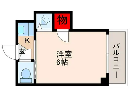 ソリューション門前仲町(1K/2階)の間取り写真