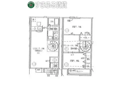 WITH HEIGHTS 外山(3LDK/1階)の間取り写真