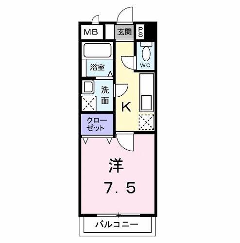 アヴァンティ(1K/4階)の間取り写真