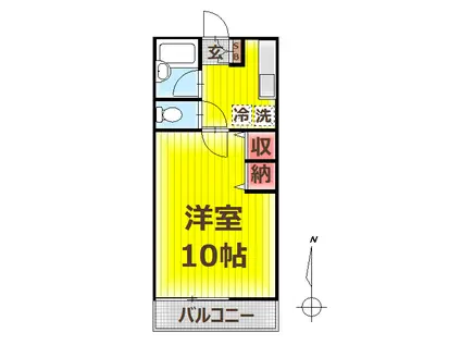 イズミハイム(1K/1階)の間取り写真