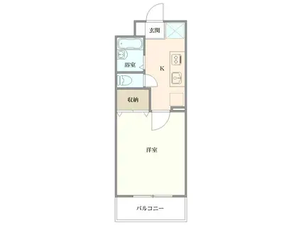 クレアドールMIURA(1K/3階)の間取り写真