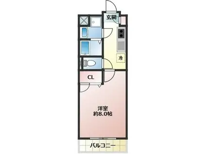 ジョイパティオ(1K/4階)の間取り写真