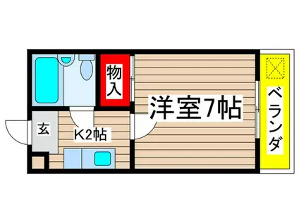 八事イースト(1K/2階)の間取り写真