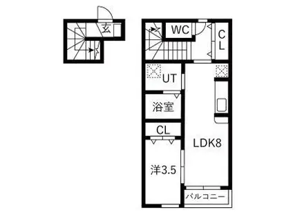 RS RESIDENCE II(1LDK/2階)の間取り写真