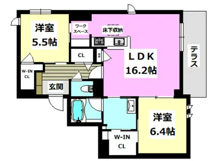 シャーメゾン エレガンス(2LDK/1階)の間取り写真