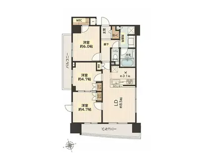 ノーブル西日暮里(3LDK/4階)の間取り写真
