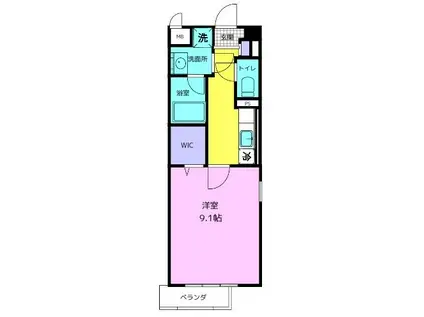 フランディル(1K/3階)の間取り写真