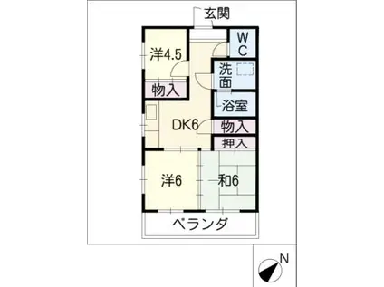 コーポ山中(3DK/3階)の間取り写真