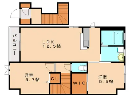 マリーナ(2LDK/2階)の間取り写真