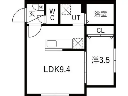 ONE-SOEN(1LDK/1階)の間取り写真