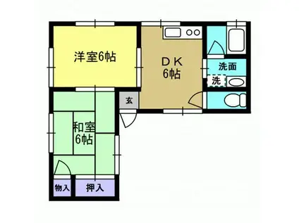 柳生ハイツ2(2DK/1階)の間取り写真