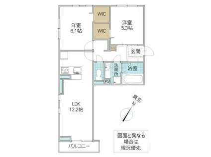 SERENVITA MATSUSHIRO(2LDK/3階)の間取り写真