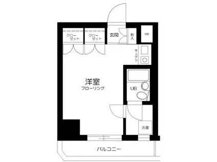 マートルコート中目黒第2(ワンルーム/4階)の間取り写真