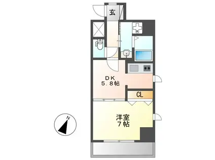 アジリア大曽根(1DK/10階)の間取り写真