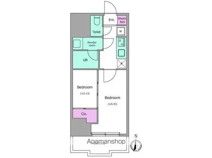 ドゥーエ亀戸III(2K/7階)の間取り写真