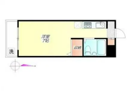 TAIYOマンション(ワンルーム/2階)の間取り写真