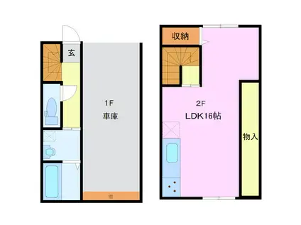 キャロット キャトルズ(ワンルーム/1階)の間取り写真