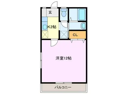 シーパーク長太ノ浦B棟(1K/1階)の間取り写真