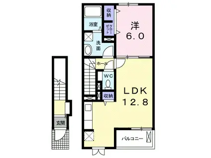 グランノーヴァ(1LDK/2階)の間取り写真