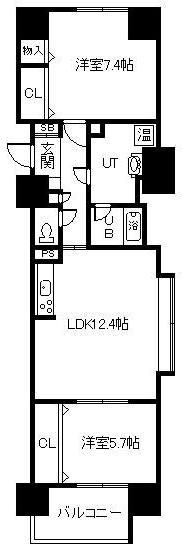 ソルティ517(2LDK/3階)の間取り写真
