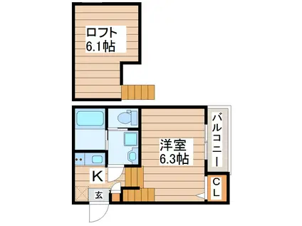 OTIAT(1K/2階)の間取り写真